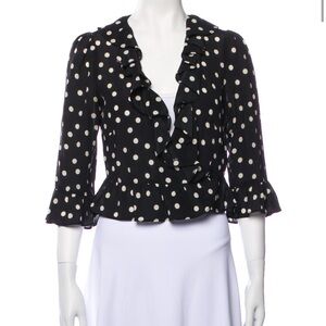 Réalisation Par Silk Polka Dot Crop Top